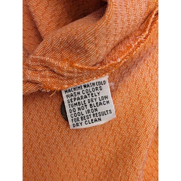 Tommy Bahama Silk Shirt Mens Large Orange Check Short Sleeve Button Beach Resort - Picture 13 of 13